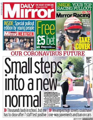 Daily Mirror (UK) Newspaper Front Page for 2 June 2020