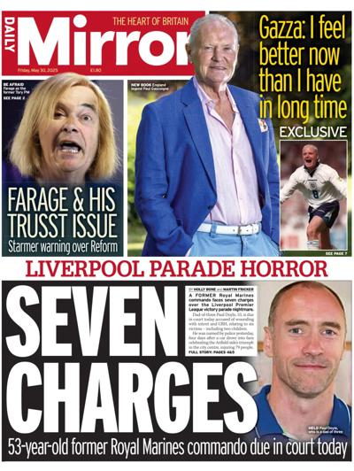 Daily Mirror (UK) Newspaper Front Page for 30 May 2025