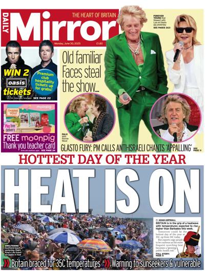 Daily Mirror (UK) Newspaper Front Page for 30 June 2025