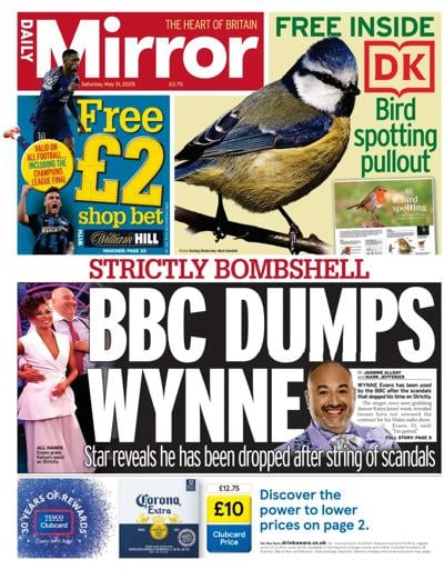 Daily Mirror (UK) Newspaper Front Page for 31 May 2025