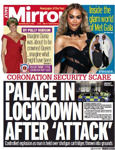 Daily Mirror (UK) Newspaper Front Page for 3 May 2023