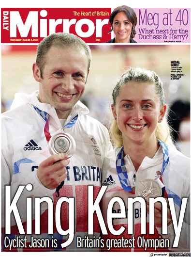 Daily Mirror (UK) Newspaper Front Page for 4 August 2021