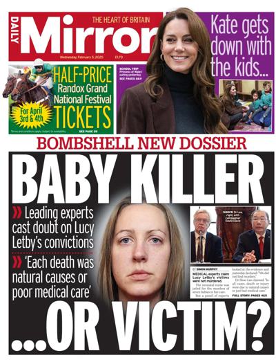 Daily Mirror (UK) Newspaper Front Page for 5 February 2025