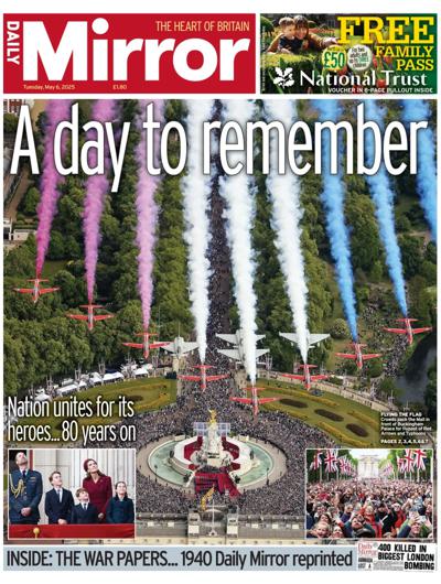 Daily Mirror (UK) Newspaper Front Page for 6 May 2025