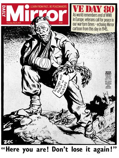 Daily Mirror (UK) Newspaper Front Page for 8 May 2025