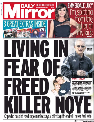 Daily Mirror Newspaper Front Page for 8 June 2019