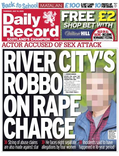 Daily Record (UK) Newspaper Front Page for 10 July 2025