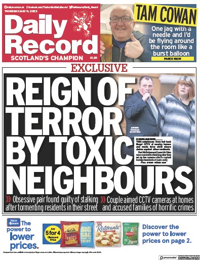 Daily Record (UK) Newspaper Front Page for 11 May 2023