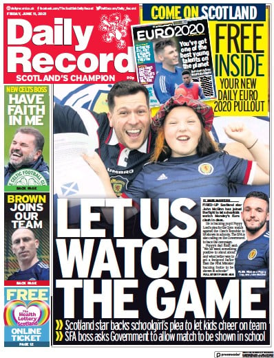Daily Record (UK) Newspaper Front Page for 11 June 2021