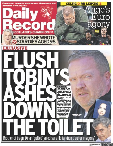 Daily Record (UK) Newspaper Front Page for 12 October 2022