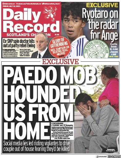 Daily Record (UK) Newspaper Front Page for 12 May 2023
