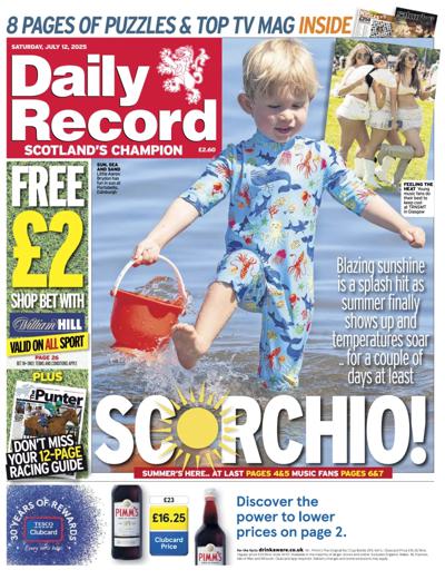 Daily Record (UK) Newspaper Front Page for 12 July 2025