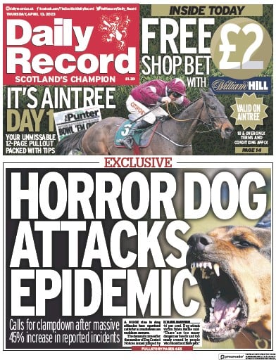 Daily Record (UK) Newspaper Front Page for 13 April 2023