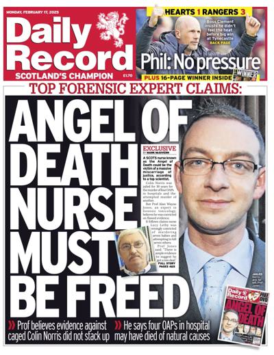 Daily Record (UK) Newspaper Front Page for 17 February 2025
