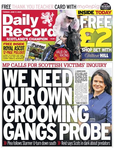 Daily Record (UK) Newspaper Front Page for 17 June 2025