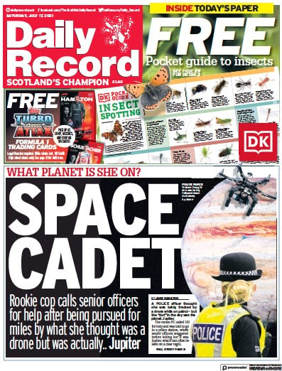Daily Record (UK) Newspaper Front Page for 17 July 2021