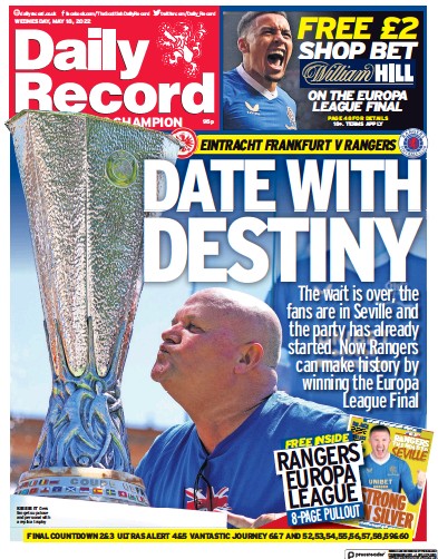 Daily Record (UK) Newspaper Front Page for 18 May 2022