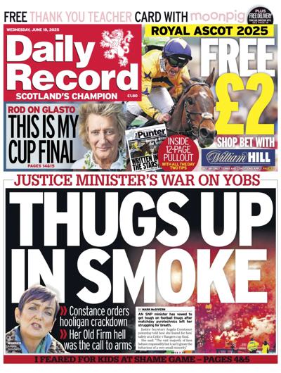 Daily Record (UK) Newspaper Front Page for 18 June 2025