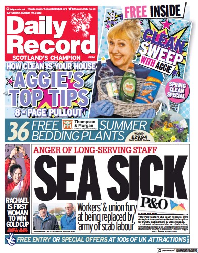 Daily Record (UK) Newspaper Front Page for 19 March 2022