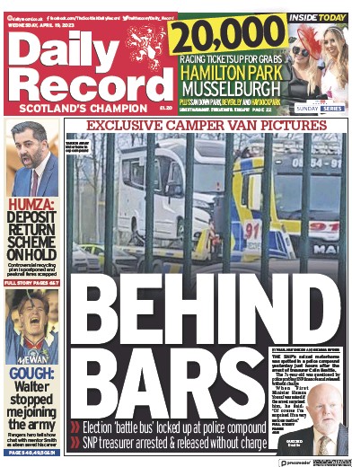Daily Record (UK) Newspaper Front Page for 19 April 2023
