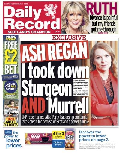 Daily Record (UK) Newspaper Front Page for 1 February 2025