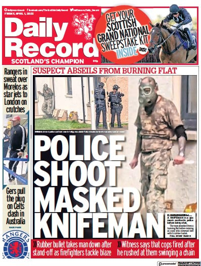 Daily Record (UK) Newspaper Front Page for 1 April 2022