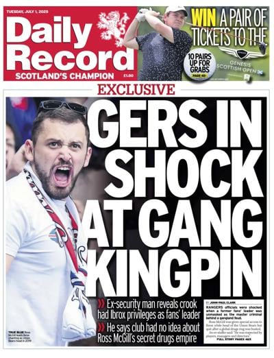 Daily Record (UK) Newspaper Front Page for 1 July 2025