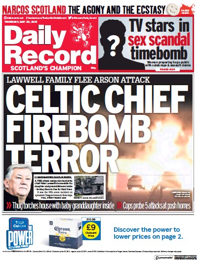 Daily Record (UK) Newspaper Front Page for 20 May 2021