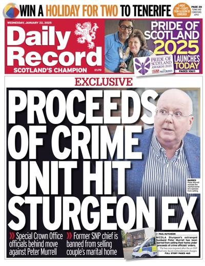 Daily Record (UK) Newspaper Front Page for 22 January 2025