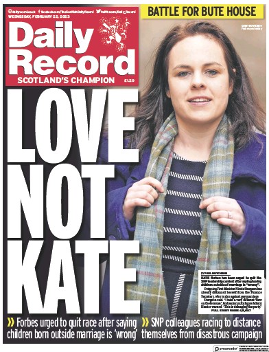 Daily Record (UK) Newspaper Front Page for 22 February 2023