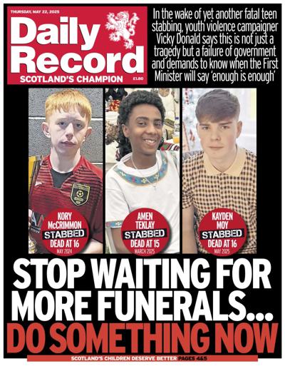 Daily Record (UK) Newspaper Front Page for 22 May 2025