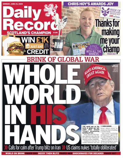 Daily Record (UK) Newspaper Front Page for 23 June 2025