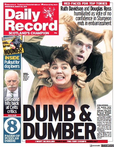 Daily Record (UK) Newspaper Front Page for 24 March 2021