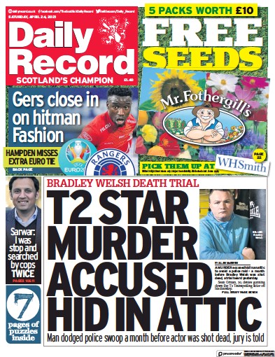 Daily Record (UK) Newspaper Front Page for 24 April 2021