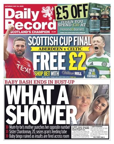 Daily Record (UK) Newspaper Front Page for 24 May 2025