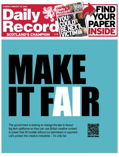 Daily Record (UK) Newspaper Front Page for 25 February 2025