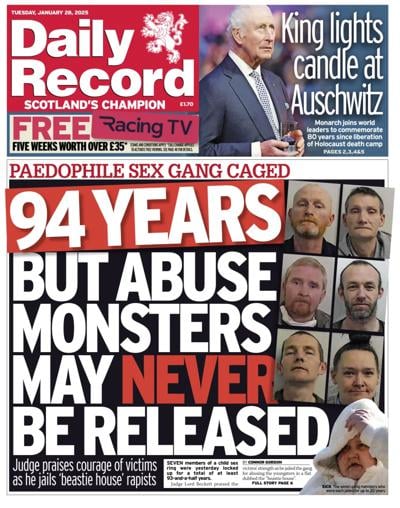 Daily Record (UK) Newspaper Front Page for 28 January 2025