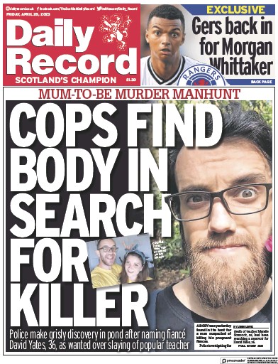 Daily Record (UK) Newspaper Front Page for 28 April 2023