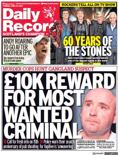 Daily Record (UK) Newspaper Front Page for 28 June 2022