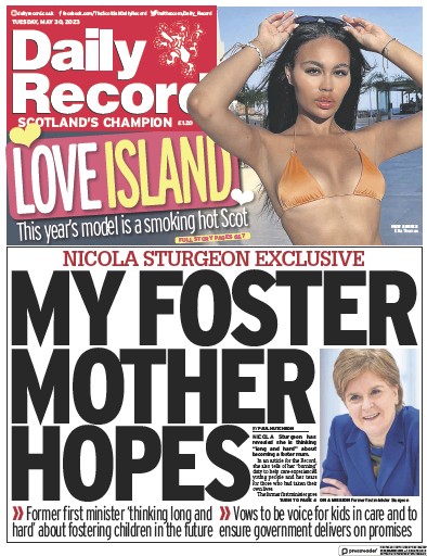 Daily Record (UK) Newspaper Front Page for 30 May 2023