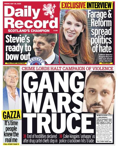 Daily Record (UK) Newspaper Front Page for 30 May 2025