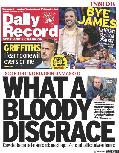 Daily Record (UK) Newspaper Front Page for 31 October 2022