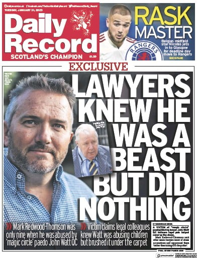 Daily Record (UK) Newspaper Front Page for 31 January 2023