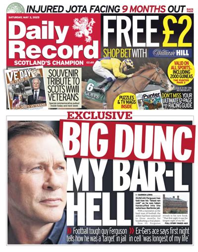 Daily Record (UK) Newspaper Front Page for 3 May 2025