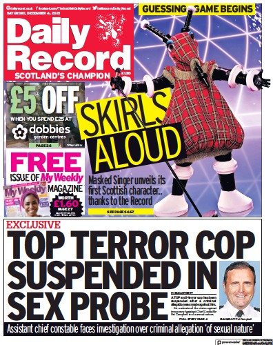 Daily Record (UK) Newspaper Front Page for 4 December 2021