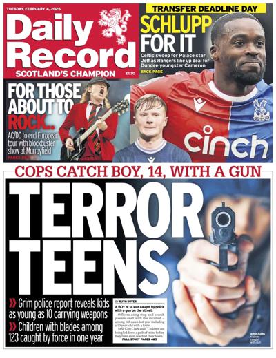 Daily Record (UK) Newspaper Front Page for 4 February 2025