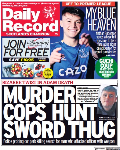 Daily Record (UK) Newspaper Front Page for 5 January 2022