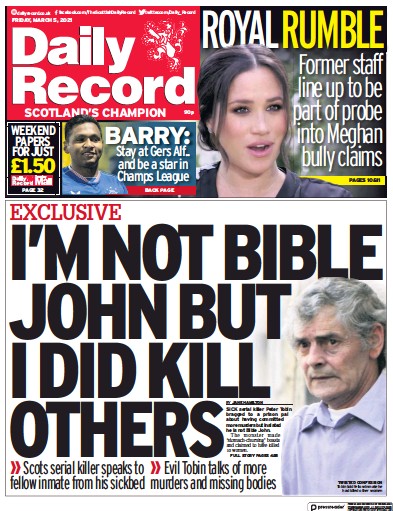 Daily Record (UK) Newspaper Front Page for 5 March 2021