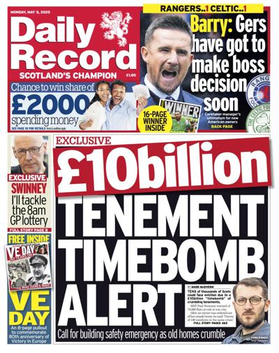 Daily Record (UK) Newspaper Front Page for 5 May 2025