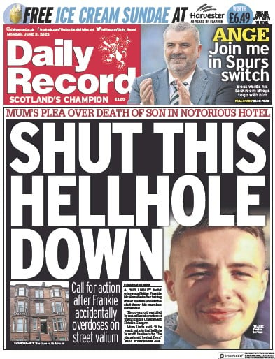 Daily Record Newspaper Front Page for 5 June 2023